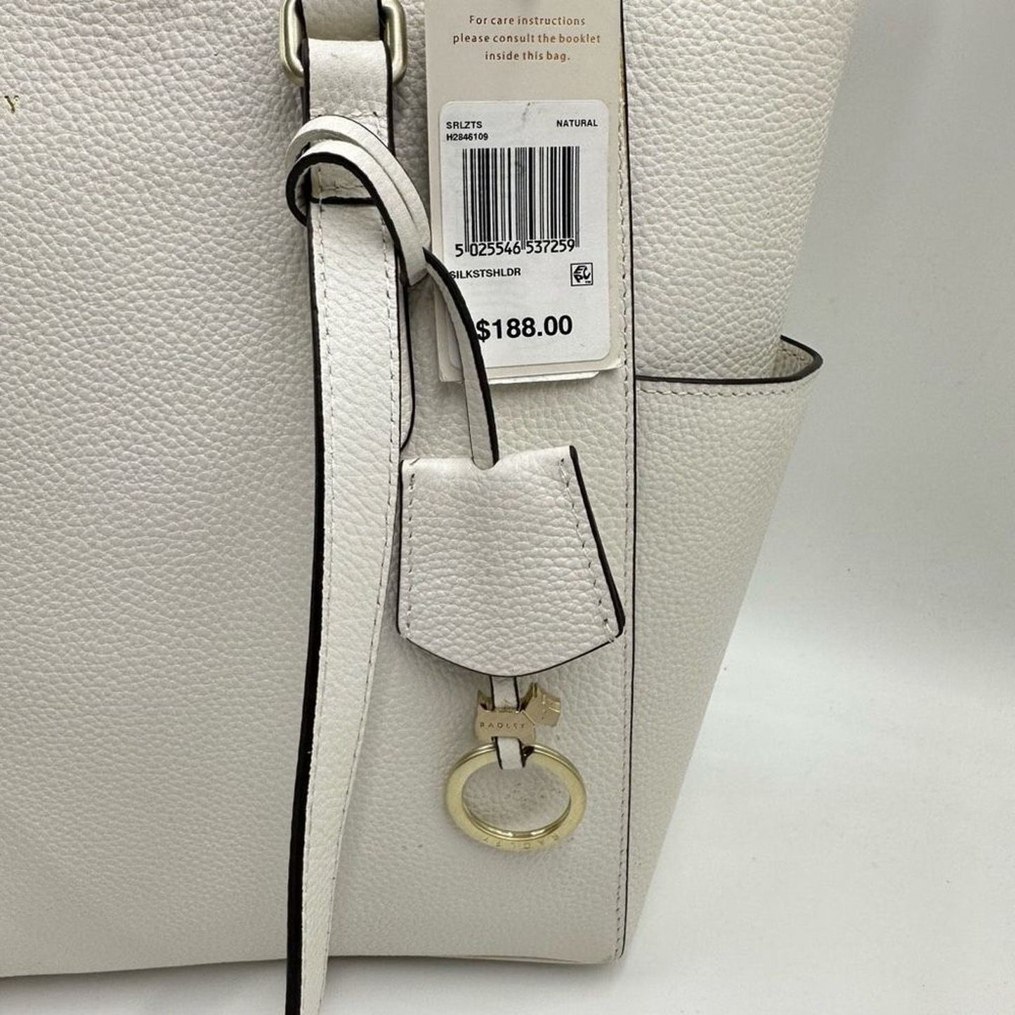 Radley London Silk Street Large Zip Top Shoulder Bag Natural New With Tags