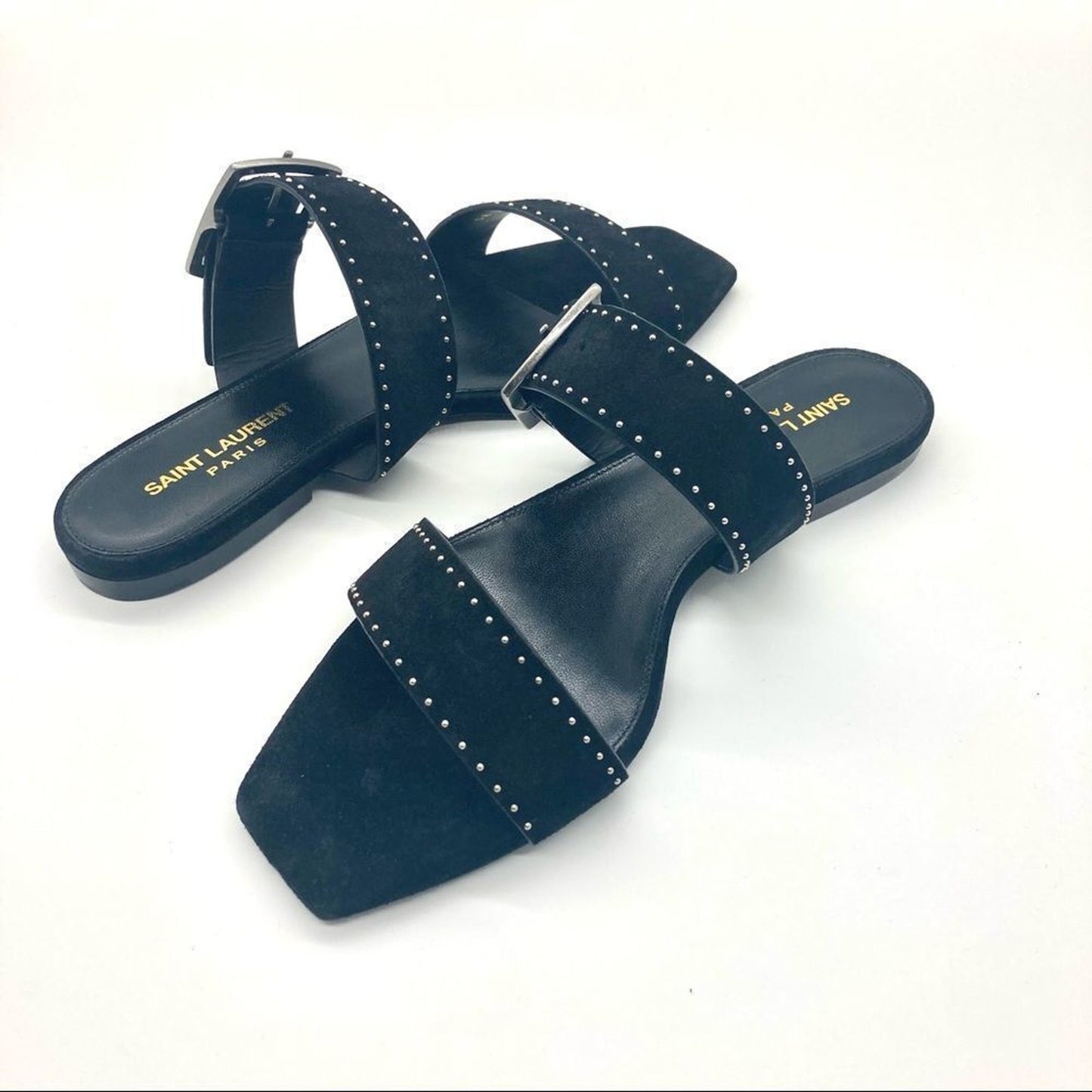 Saint Laurent PEAR BUCK SUEDE SANDAL WOMENS SZ 37 / 7