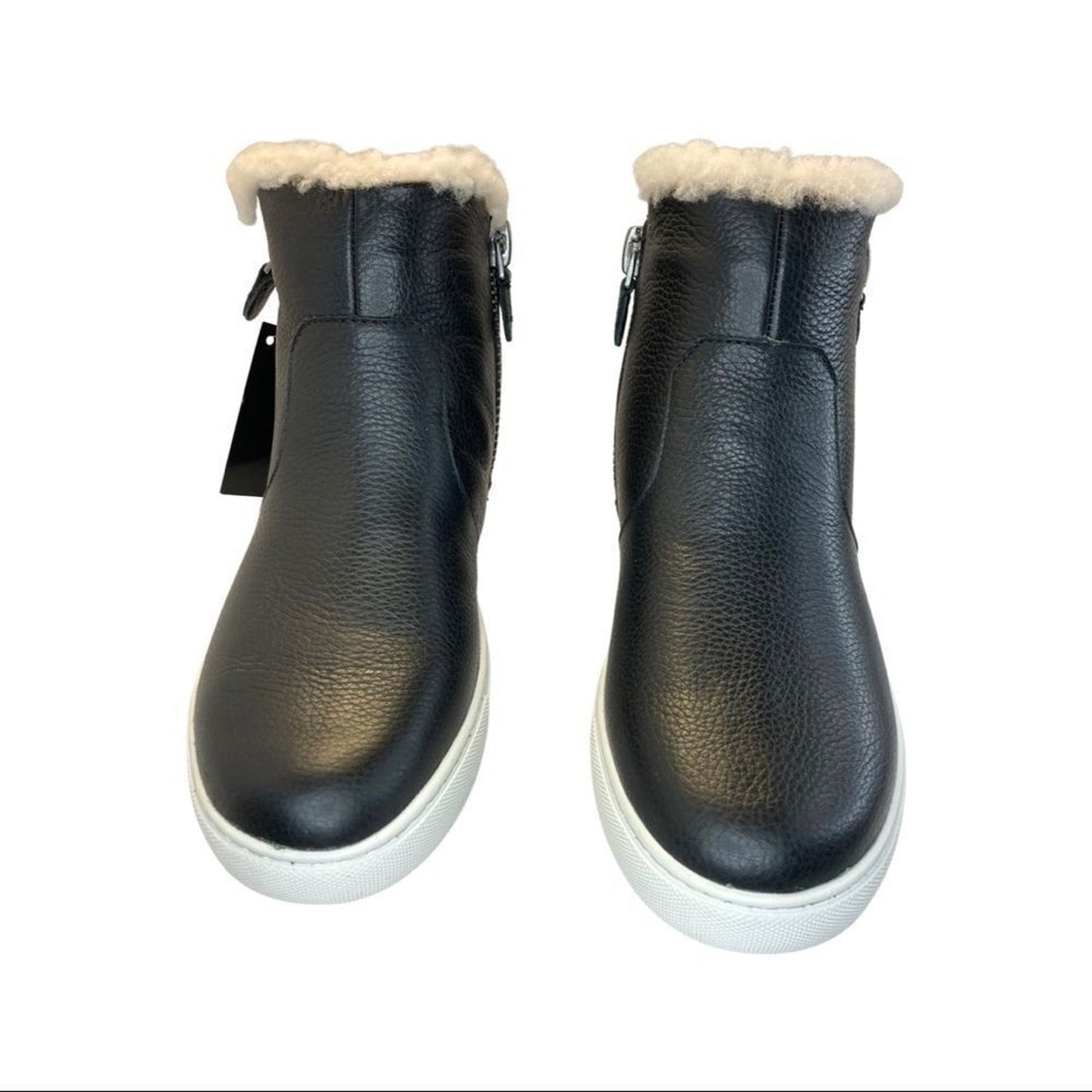Gentle Souls by Kenneth Kole Carter Cozy Black Leather Sporty Boots Size 5.5
