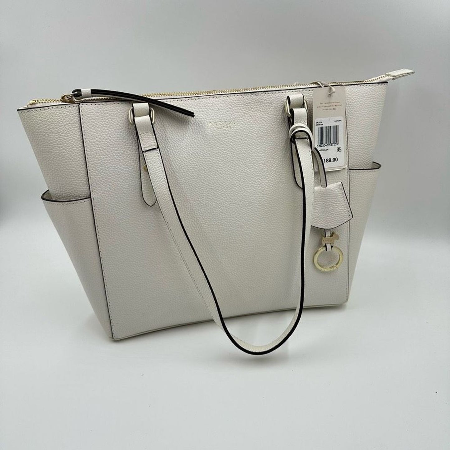 Radley London Silk Street Large Zip Top Shoulder Bag Natural New With Tags