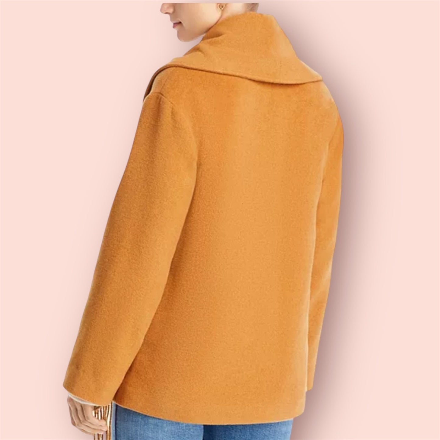 Aqua Scarf Collar Coat - Jacket Scarf Womans Outerwear -Camel - NWT Size Med