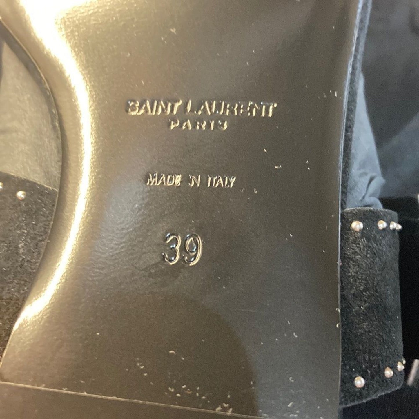 Saint Laurent PEAR BUCK SUEDE SANDAL WOMENS SZ 39 / 9