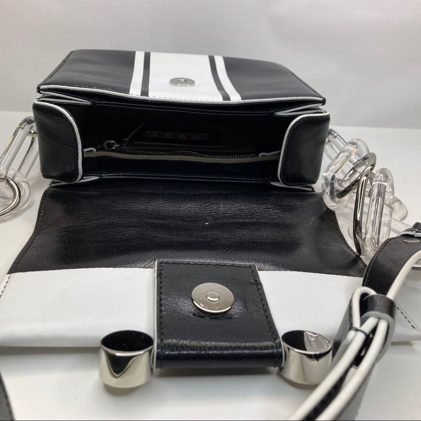 Marni Caddy Racing Stripe Leather Shoulder Bag Handbag Purse Marni Woman’s bag