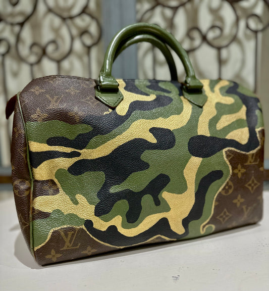 Custom Painted Louis Vuitton Speedy 30 Bag