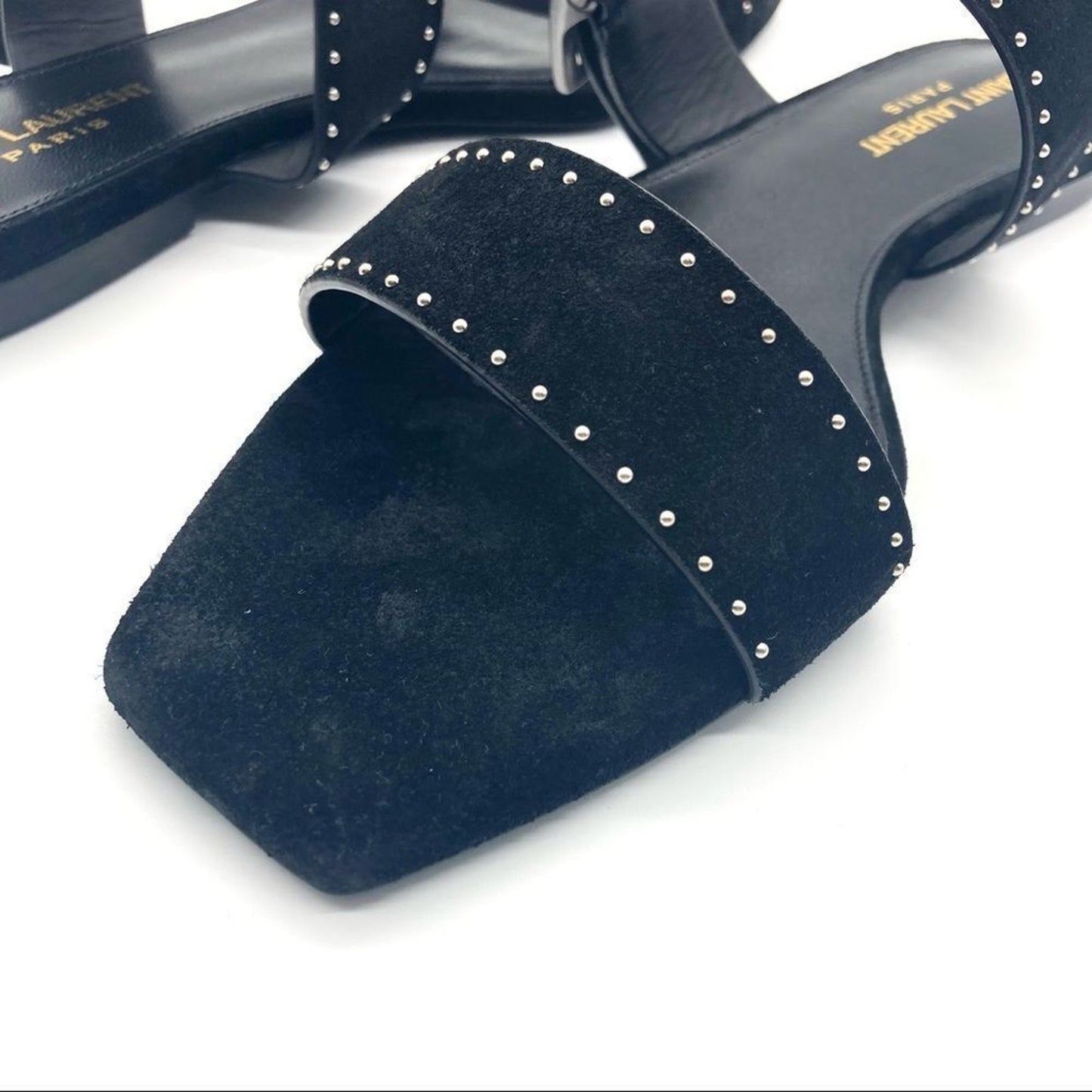 Saint Laurent PEAR BUCK SUEDE SANDAL WOMENS SZ 37 / 7
