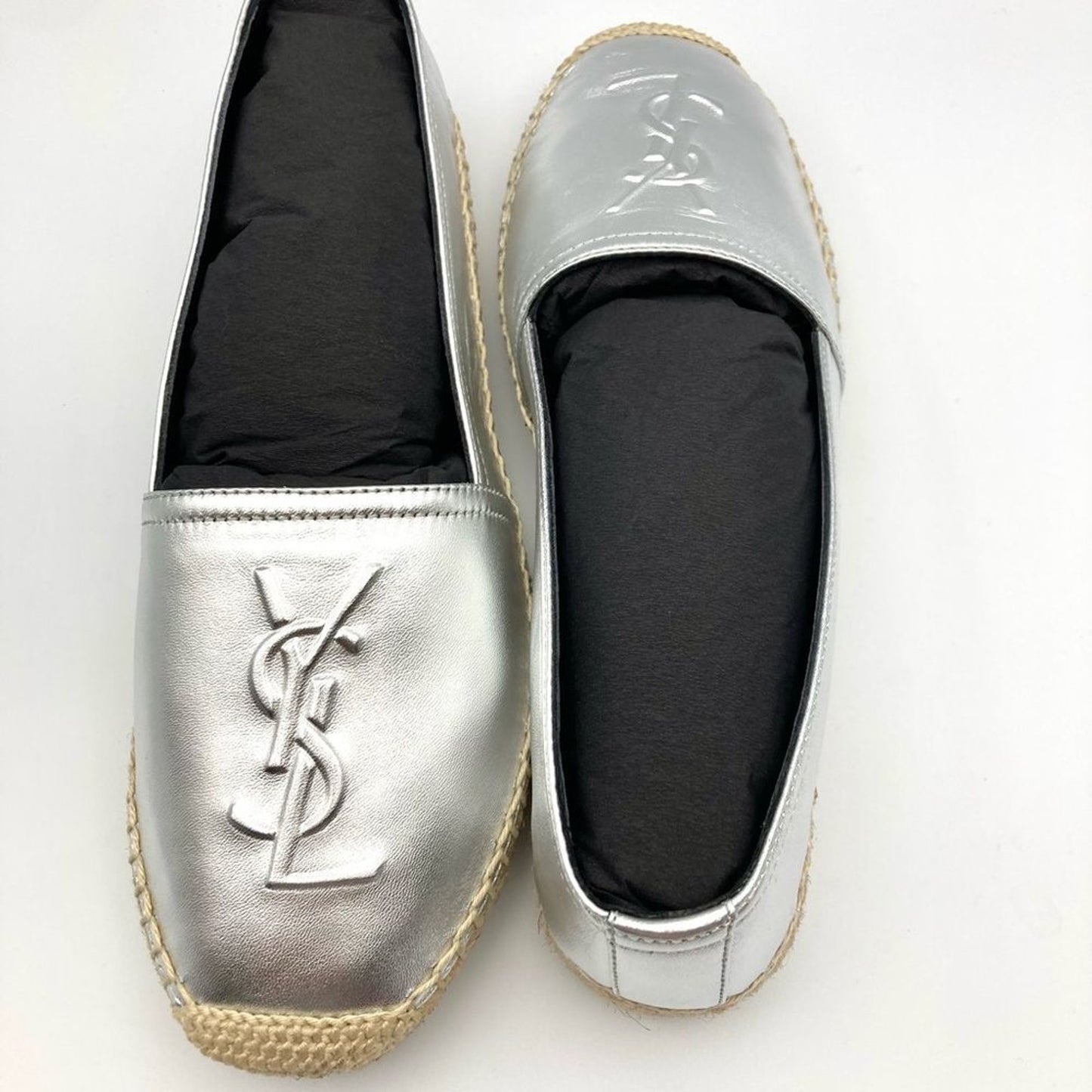 SAINT LAURENT YSL Flat Metallic Espadrilles US Size 6.5 Euro Size 36.5