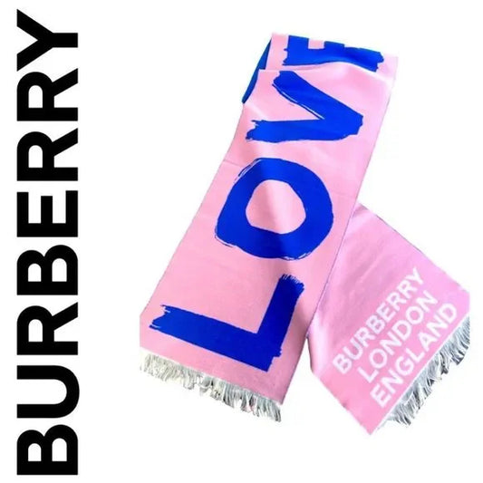 Burberry Love Eco Wool Woman’s Football Scarf Frosted Pink Scarf