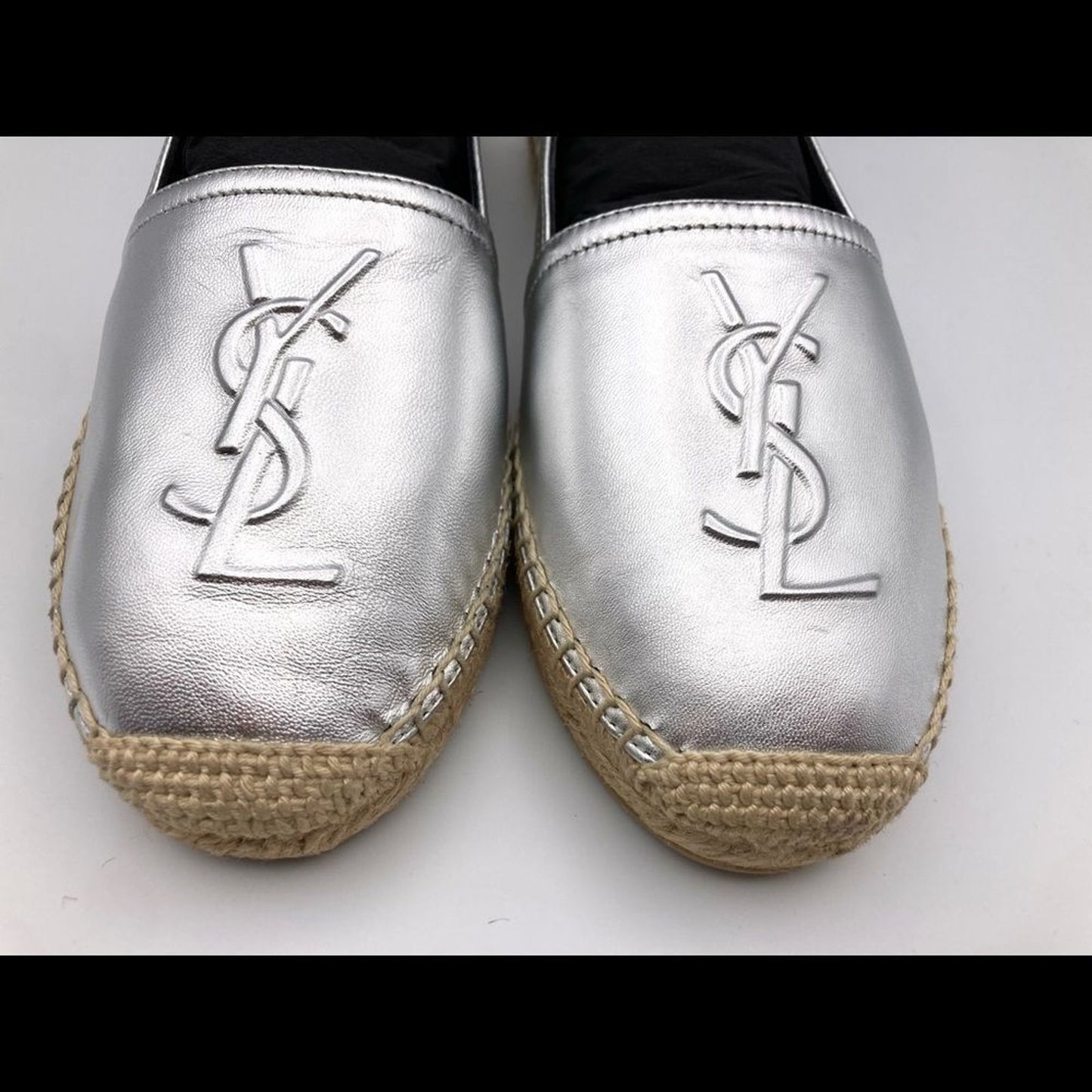 SAINT LAURENT YSL Flat Metallic Espadrilles US Size 6.5 Euro Size 36.5