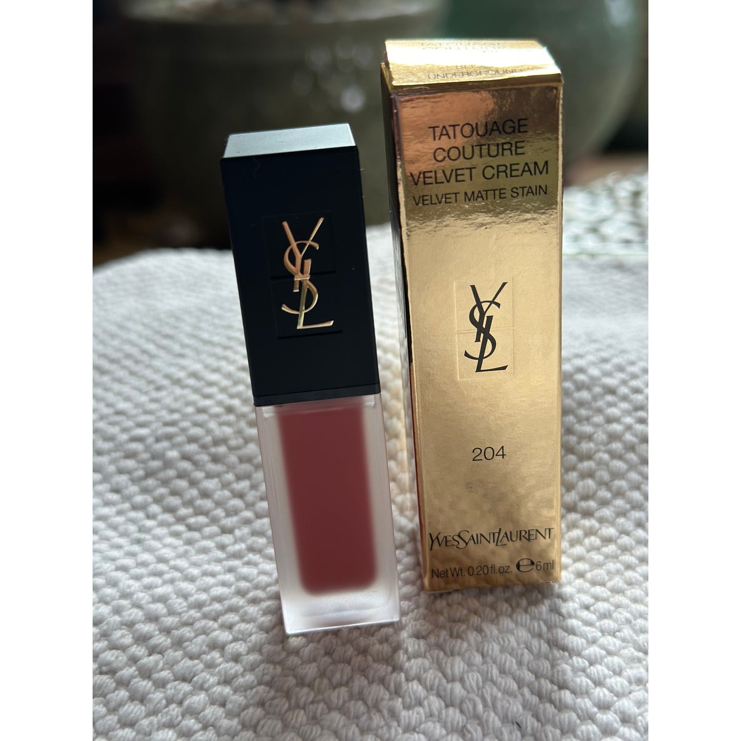 YSL Lipstick Yves Saint Laurent Tatouage Couture Velvet Cream # 204 Beige Underground