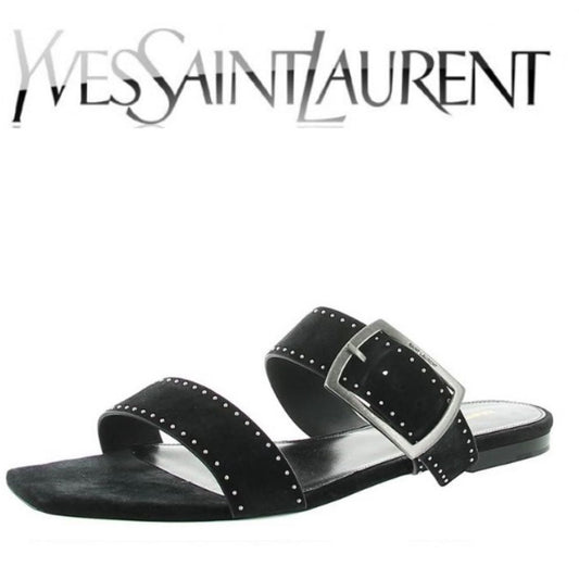 Saint Laurent PEAR BUCK SUEDE SANDAL WOMENS SZ 37 / 7