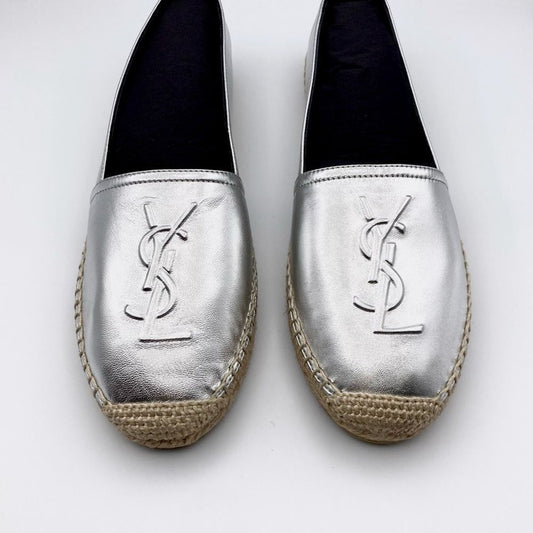 SAINT LAURENT YSL Flat Metallic Espadrilles US Size 6.5 Euro Size 36.5