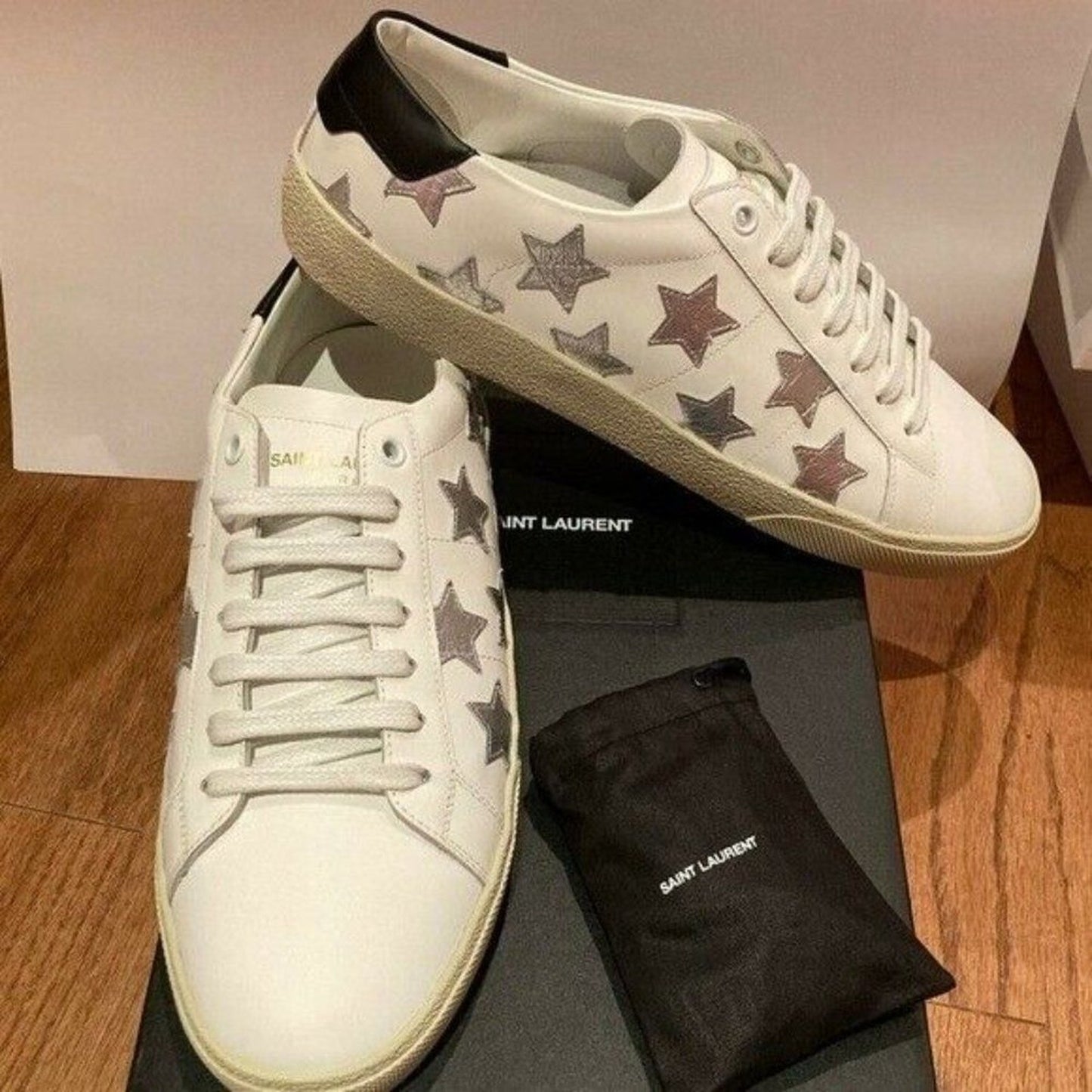 Saint Laurent YSL Silver Star Sneaker SIZE39+ / US 9.5 NEW IN BOX