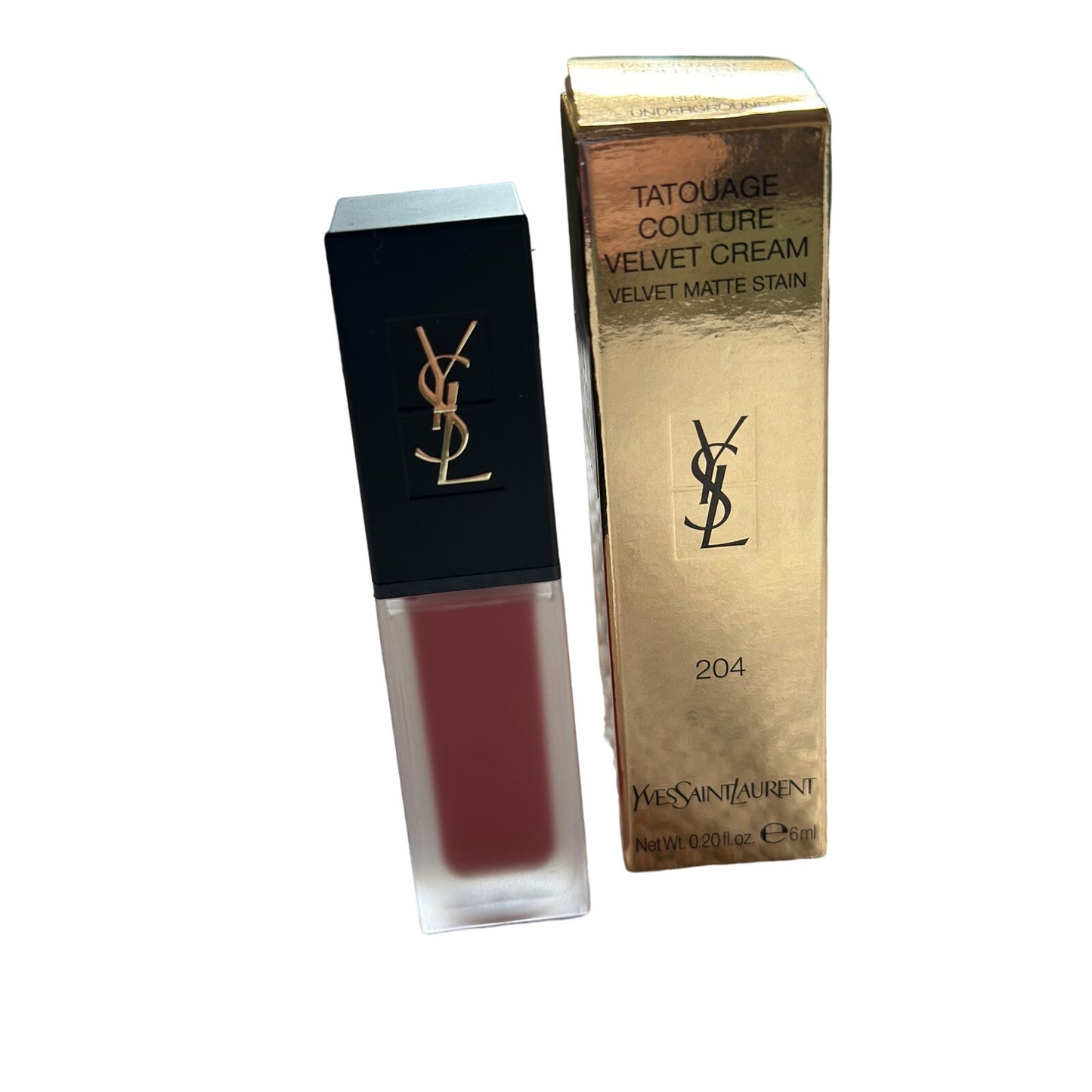 YSL Lipstick Yves Saint Laurent Tatouage Couture Velvet Cream # 204 Beige Underground