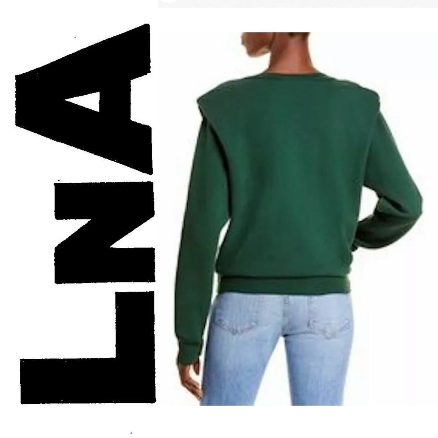 LNA Jett Sweatshirt Women's top pine green Puff Sleeve